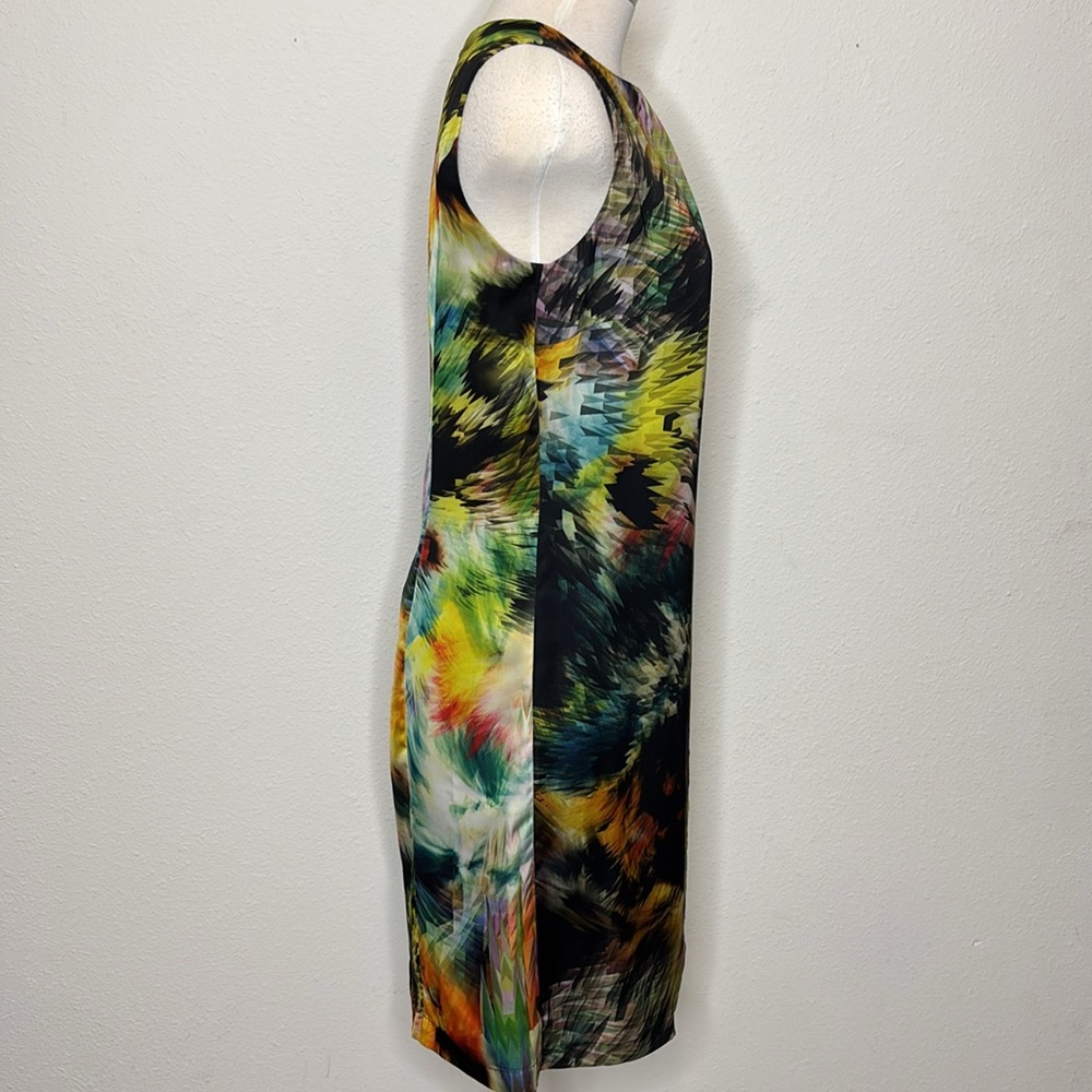 Ted Baker Size 1 Colorful Abstract Midi Sheath Dr… - image 5